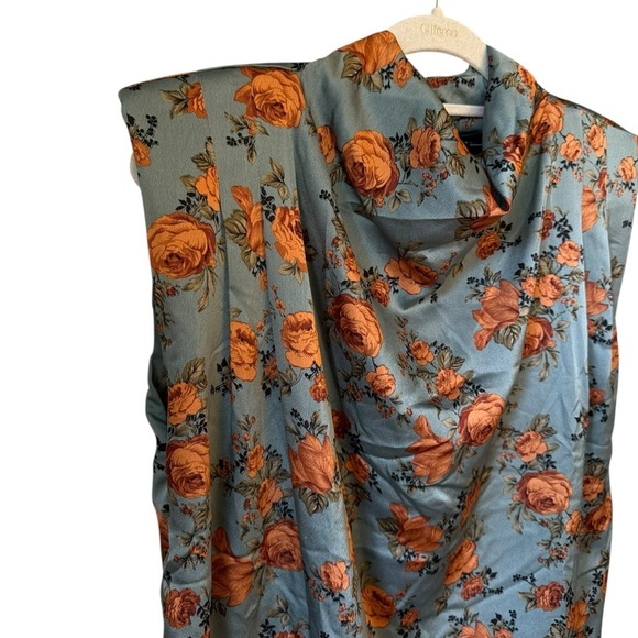 Vici Blue and Orange Floral Blouse - Picture 6 of 8